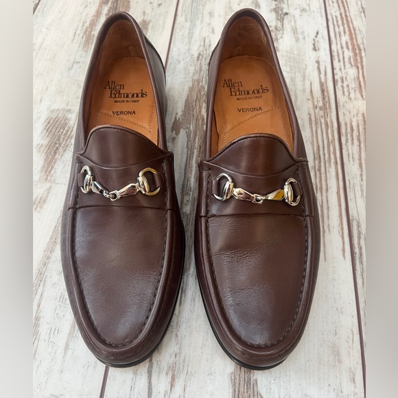 Allen Edmonds Verona II Italian Bit Loafers Brown Leather Mens 8 D Italy